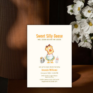 Coquette Silly Mother Goose Brunch Baby Shower Invitation