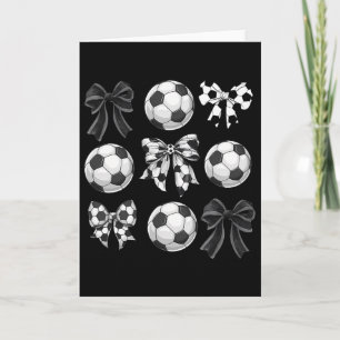 Coquette Soccer Bows Game Day Soccer Mama Mom Chee Card