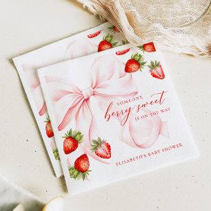 Coquette Strawberry Baby Shower Napkin