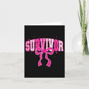 Coquette Survivor Pink Ribbon Breast Cancer Awaren Card