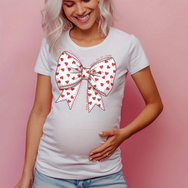 Coquette Sweetheart Bow Mummy to-be, pregnancy T-Shirt (Coquette Sweetheart Bow Mommy to-be T-Shirt)
