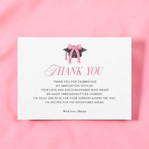Coquette Tassel Girly Graduation Party Thank You Card