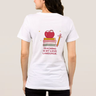 Coquette Teacher Apple Bow Front Back Tri-Blend Shirt