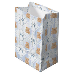 Coquette Teddy Bear & Ribbon Bow Pattern Gift Bag