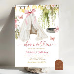 Coquette Teepee Wild One Girl First Birthday  Invitation<br><div class="desc">Pink Bow Coquette Teepee Wild One Girl First Birthday,  She's A Wild One 1st Birthday Invite,  Editable Traditional Tribe Birthday</div>