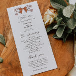 Coquette Terracotta Bows Wedding Ceremony Program Programme<br><div class="desc">Coquette and rustic wedding program featuring hand drawn illustration of terracotta brown bows and flowers. All the wedding ceremony information and the wedding party's name listed on this program.</div>