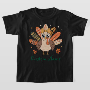 Coquette Thanksgiving Unisex Custom Turkey Bow Fal T-Shirt
