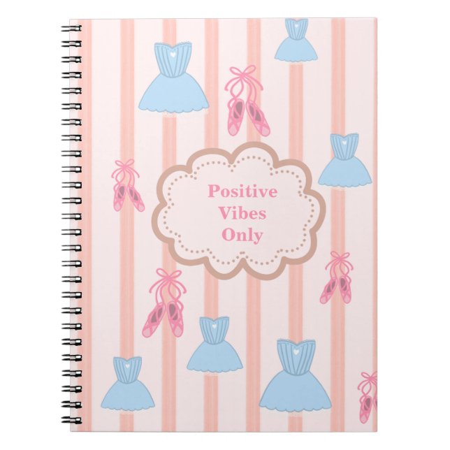 Coquette theme Ballet inspired personalised Notebook (Front)