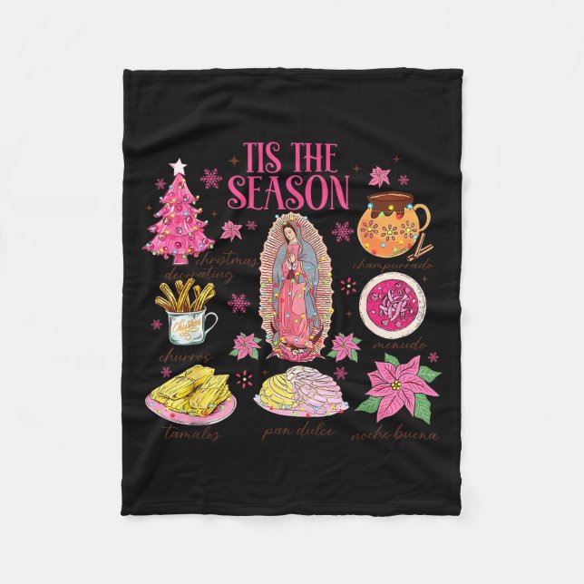 Coquette Tis The Season Mexican Christmas Spanish  Fleece Blanket (Front)