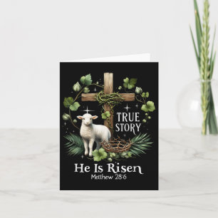 Coquette True Story He Is Risen Easter Vintage Chr Card