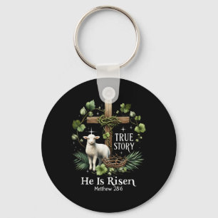Coquette True Story He Is Risen Easter Vintage Chr Key Ring