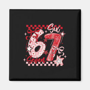 Coquette Valentine 67 Six Seven Preppy Heart Bow C Magnet