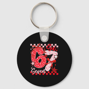 Coquette Valentine 67 Six Seven Preppy Heart Bow N Key Ring