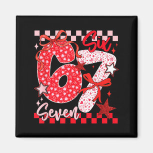 Coquette Valentine 67 Six Seven Preppy Heart Bow N Magnet