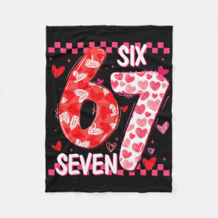 Coquette Valentine 67 Six Seven Preppy Heart Coupl Fleece Blanket