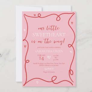 Coquette Valentine Baby Shower Invitation