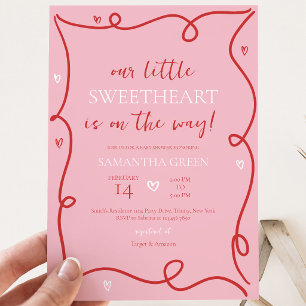 Coquette Valentine Baby Shower Invitation
