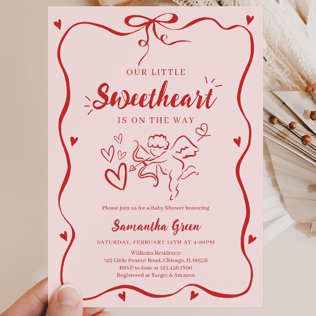 Coquette Valentine Baby Shower Invitation (Creator Uploaded)