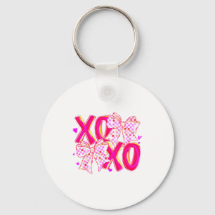 Coquette Valentine Xoxo Funny Valentine Bow Hearts Key Ring