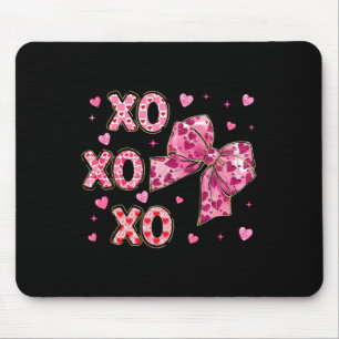 Coquette Valentine Xoxo Funny Valentine Bow Hearts Mouse Pad