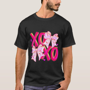 Coquette Valentine Xoxo Funny Valentine Bow Hearts T-Shirt