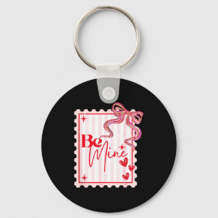 Coquette Valentines Stage Stamp, Bow Valentines Gi Key Ring