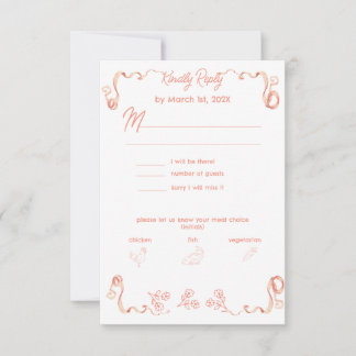 Coquette Vintage Cameo RSVP Card