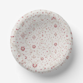 Coquette Vintage Pink Floral Seamless Lattice Patt Paper Plate