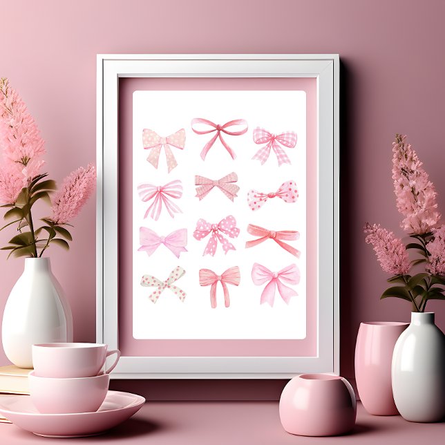 Coquette Wall Art Light Pink Bows Poster (Creator Uploaded)