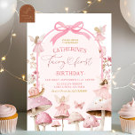 Coquette White and Pink Fairy First Birthday Invitation<br><div class="desc">Coquette White and Pink Fairy First Birthday Invitation,  Pink Floral Coquette Fairy 1st Birthday,  Enchanted Garden First Birthday</div>