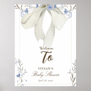 Coquette Wildflowers Baby Shower Welcome Sign