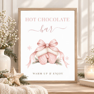 Coquette Winter Baby Shower Hot Chocolate Bar Sign