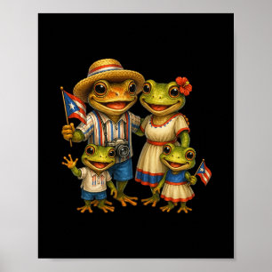 Coqui Frog Puerto Rico Boricua Family Matching Vac Poster
