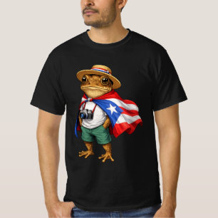 Coqui Frog Puerto Rico Flag Puerto Rican Taino Bor T-Shirt