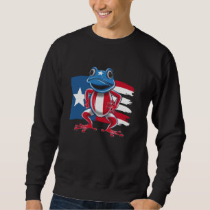 Coqui Frog Puerto Rico Pride Boricua Puerto Rican  Sweatshirt