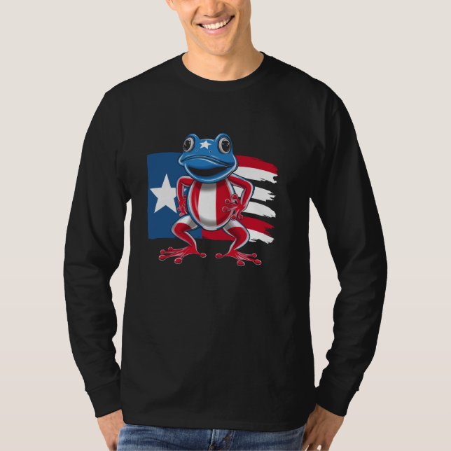 Coqui Frog Puerto Rico Pride Boricua Puerto Rican  T-Shirt (Front)