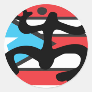 Coqui taíno on flag of Puerto Rico Classic Round Sticker