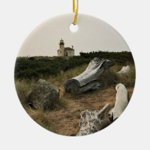 Coquille River Lighthouse, OR Ceramic Tree Decoration