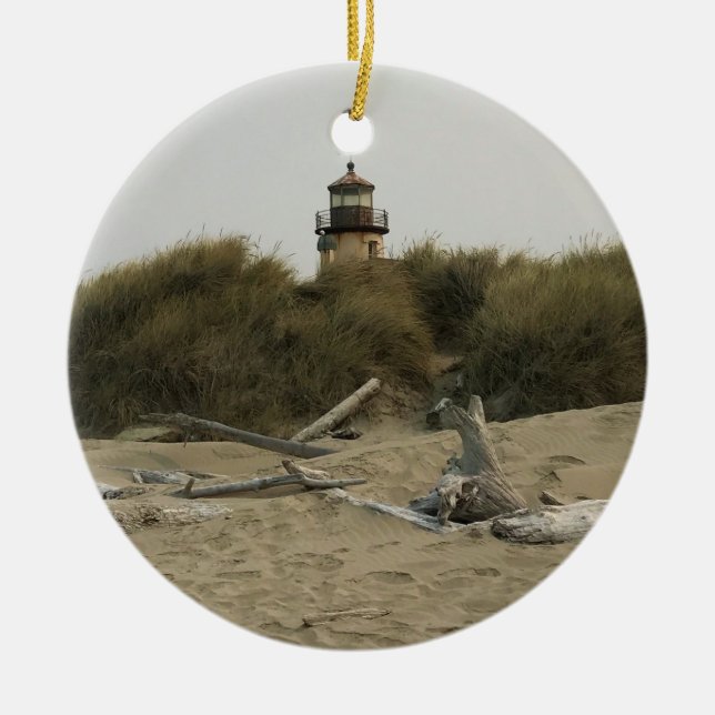 Coquille River Lighthouse, OR Ceramic Tree Decoration (Front)