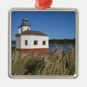 Coquille River lighthouse, Oregon, USA Metal Tree Decoration