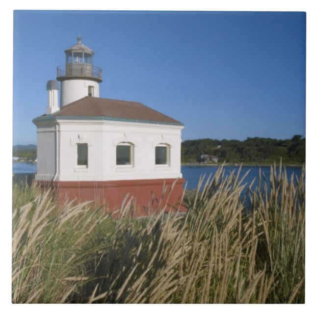 Coquille River lighthouse, Oregon, USA Tile (Front)