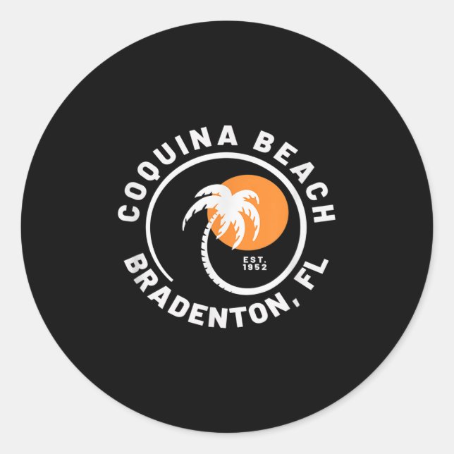 Coquina Beach Bradenton Fl  Classic Round Sticker (Front)