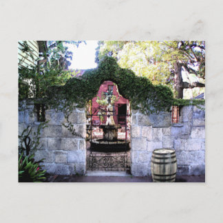 Coquina Wall coutyard in Old Saint Augustine Villa Postcard