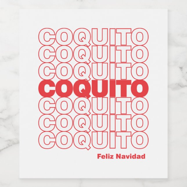 Coquito Christmas Feliz Navidad Wine Label (Single Label)