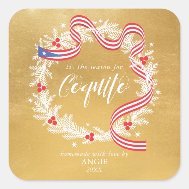 Coquito Christmas Wreath Sticker (Front)