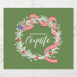 Coquito Christmas Wreath Wine Label