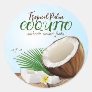 Coquito Coconut Tropical Classic Round Sticker