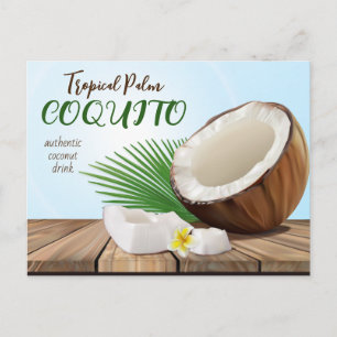 Coquito Coconut Tropical Drink Recipe Postcard