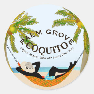 Coquito Coconut Tropical Fruit Drink Classic Round Sticker