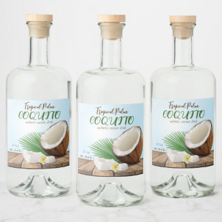 Coquito Coconut Tropical Liquor Bottle Label